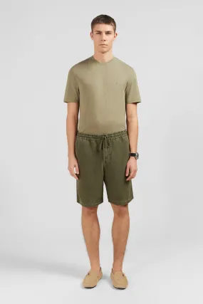 Bermuda kaki à taille élastiquée