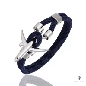 Bracelet Avion Argenté Bleu