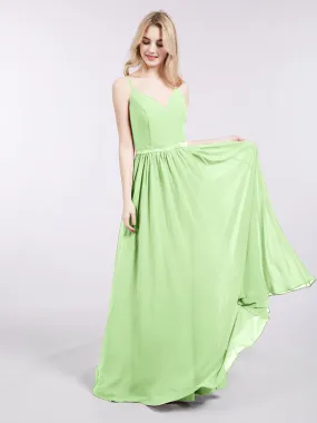 Bretelle Spaghetti Mousseline Robe de Demoiselle d'Honneur Sauge