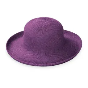 Chapeau breton à grand bord couleur prune | Chapeau anti-UV femme