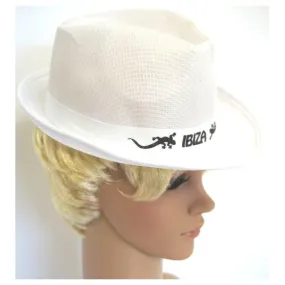 Chapeau Ibiza tissu blanc - Chapeaux  pas cher