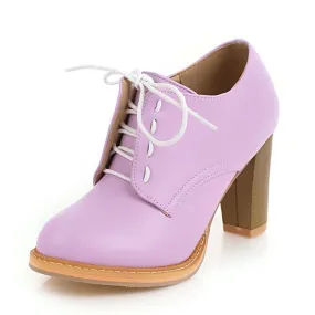 Chaussures Année 80 Derbies Roses À Talons