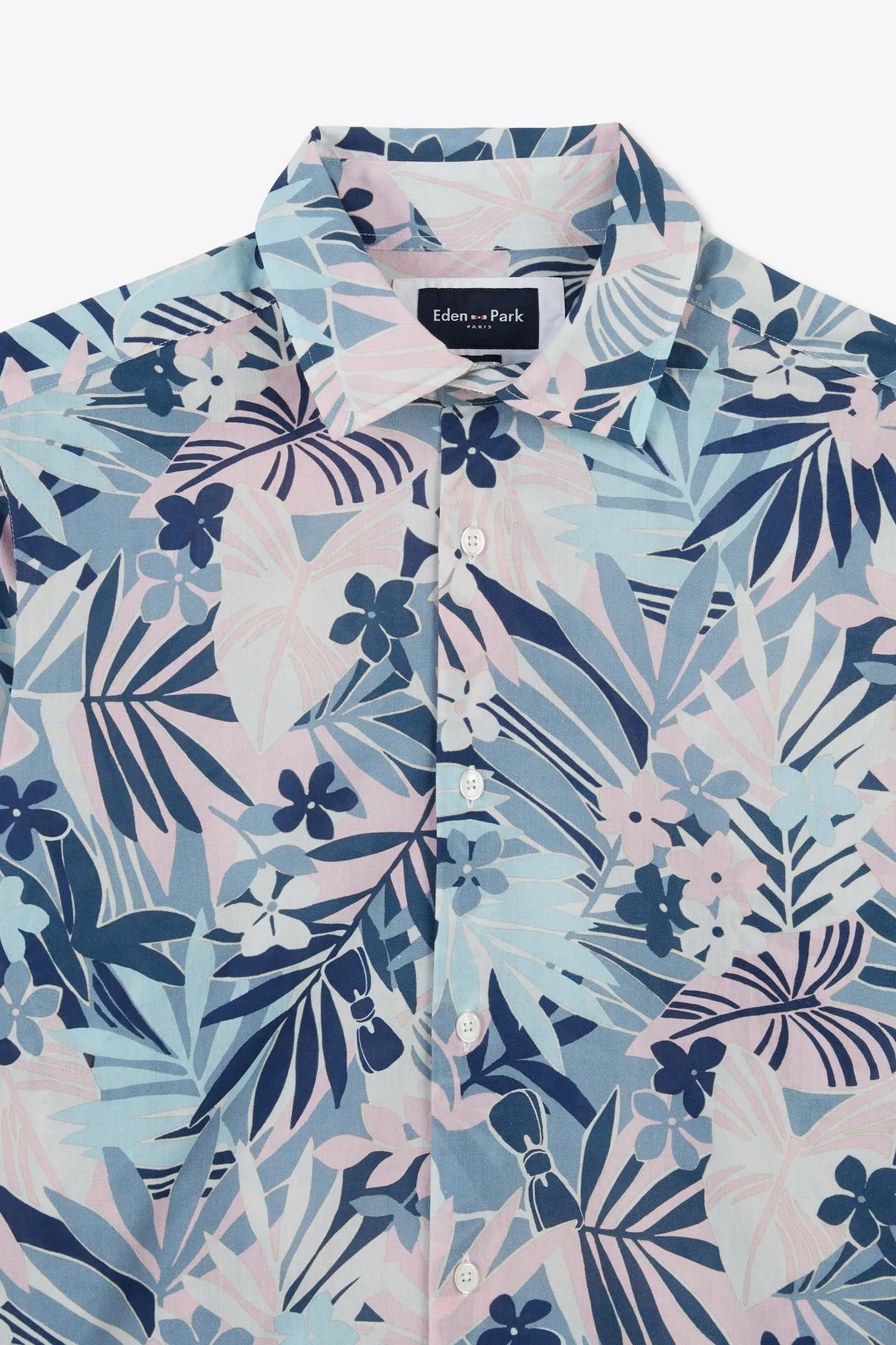 Chemise en voile de coton à motif tropical