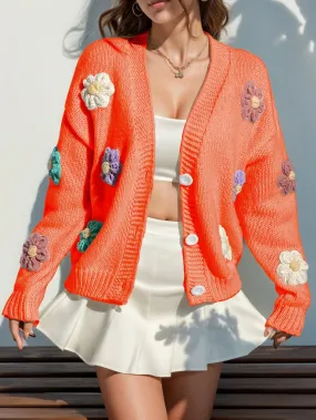 Femme - Pull décontracté - Motif floral élégant - Confortable et chic 