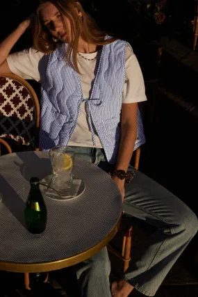 Gilet Nuance rayures bleu