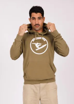 Hoodie brodé kaki - white Hero