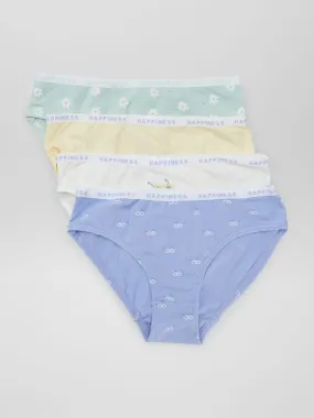 Lot de 4 culottes imprimées - Fleurs