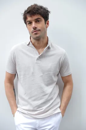 Polo Jack en coton & lin - Beige
