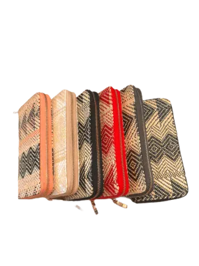 Portefeuille compagnon effet tressé motif triangle     (x12)