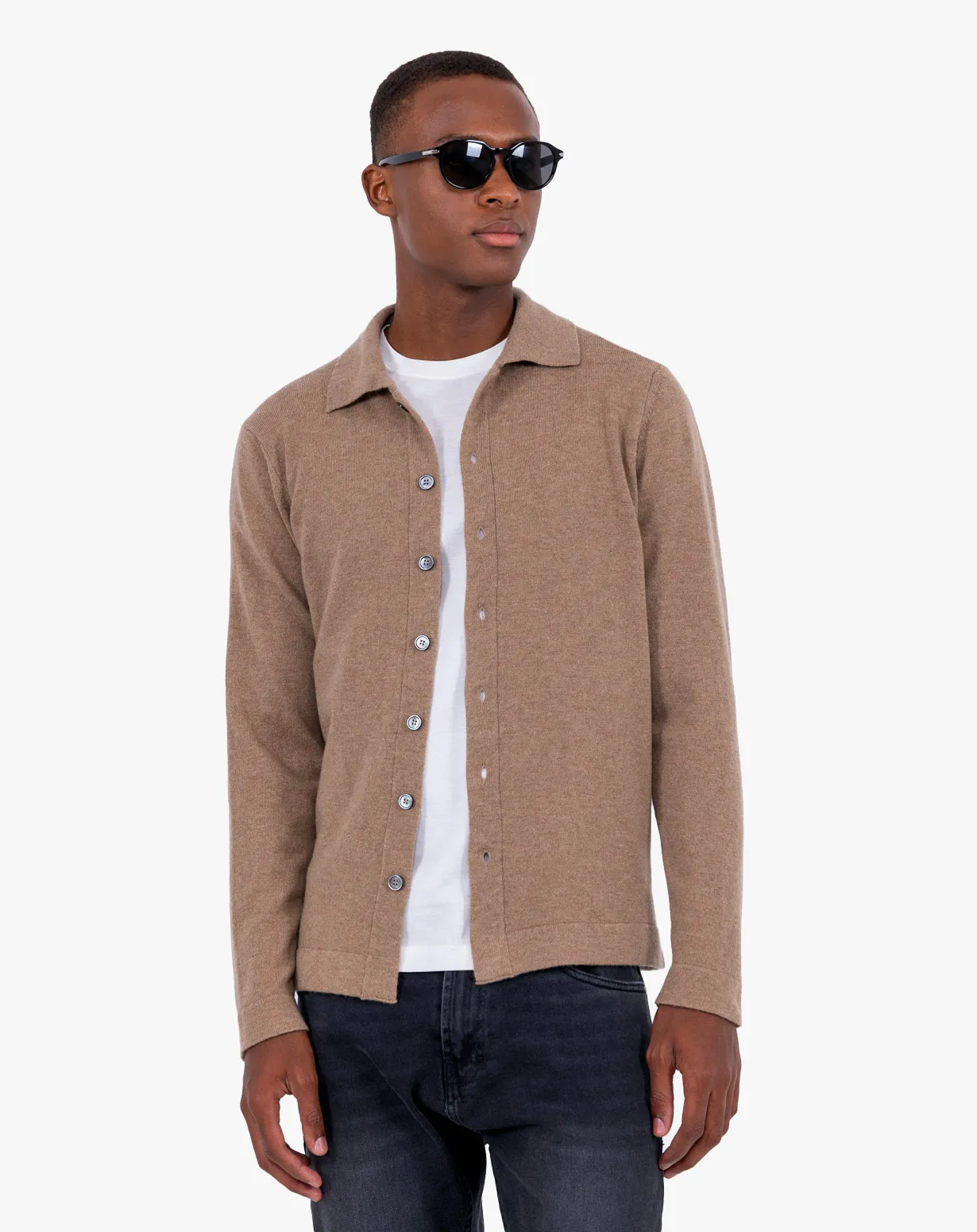 Pull Chemise Homme 100 % Laine Mérinos