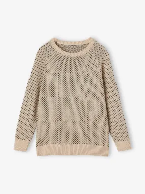 Pull maille fantaisie garçon écru - Vertbaudet