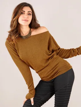 Pull à manches chauve-souris Kayäaz, Rouille