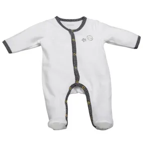 Pyjama bébé en velours blanc - Sauthon