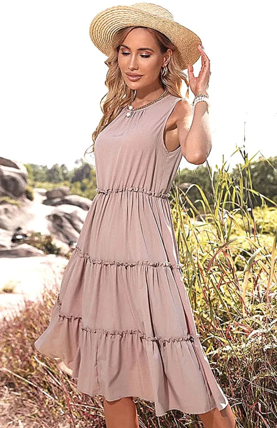 Robe Champêtre Rose Pale