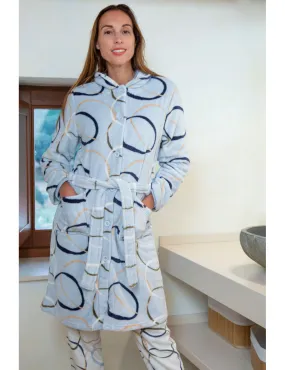 Robe de chambre en polaire ciel