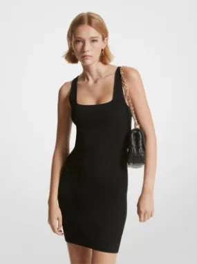 Robe débardeur en tricot extensible côtelé