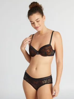 Soutien-gorge paddé dentelle - Noir