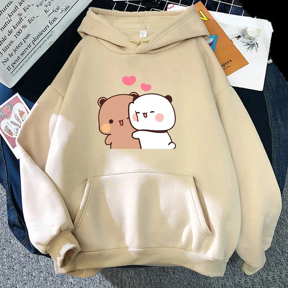 Sweat à capuche imprimé dessin animé pour femme