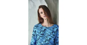 T-shirt femme manches longues imprimé "890" - chanvre et coton bio