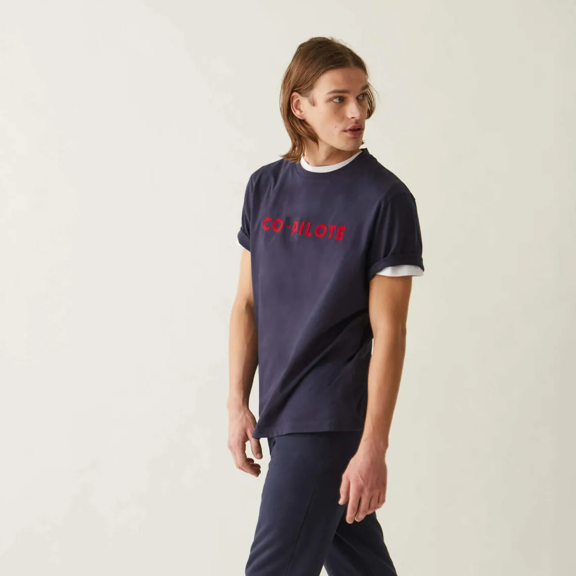 Tee-shirts Manches Courtes marine en coton Le Slip Français - Pyjama & Peignoir Homme sur MenCorner