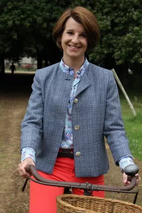 Veste anglaise femme - bleue vintage