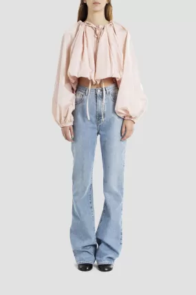 Veste courte rose coupe ballon