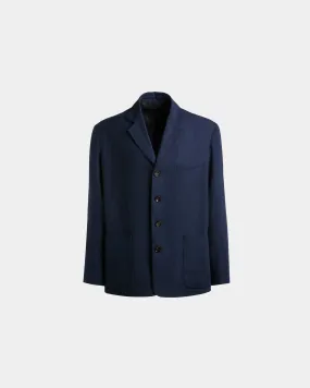 Veste En Lin Navy Blue