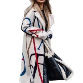 Zendee - Manteau long à imprimé graphique